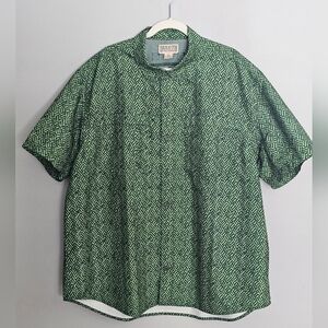 Duluth Trading Shirt Men's 2XL Green Geometric Cool Plus Vented Fishing Outdoor